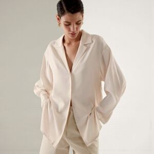 COS Relaxed Camp‎ Collar Shirt | Slouchy Fit + Soft Structure Off-White Sz 12